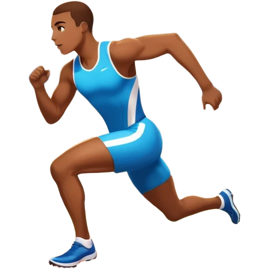 An icon featuring The background showcases a vibrant stadium with cheering fans, bright lights, and a clear sky. an athlete sprinting on a track, with powerful strides and determination. The athlete's motion is dynamic, emphasizing speed and competition. emoji