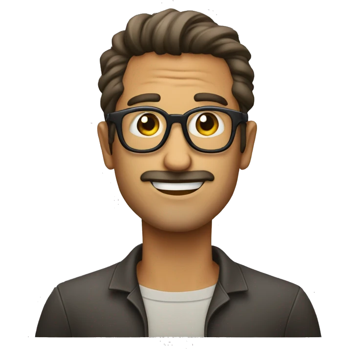 Hombre con una cotona y lentes y que este enojado emoji