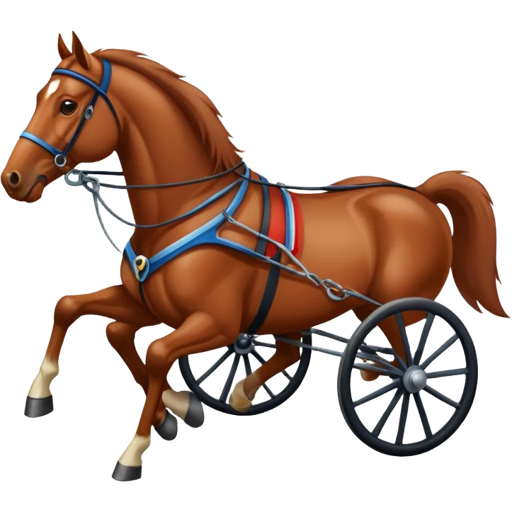 Horse pulling sulky emoji