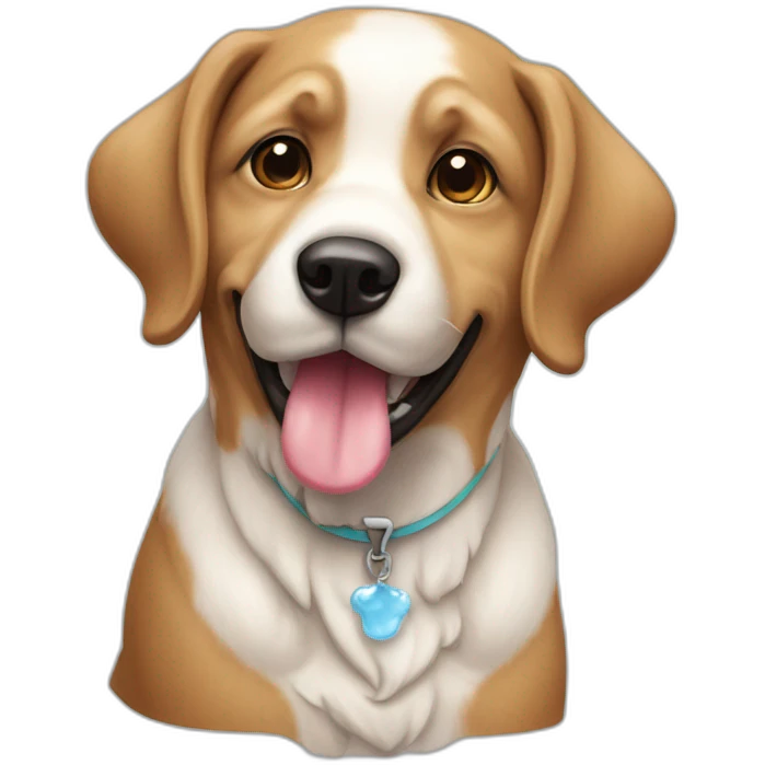 Chien avec une glace emoji