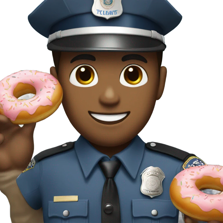 Cop with donut emoji