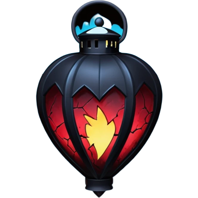 emo heart with night sky and dark lantern emoji