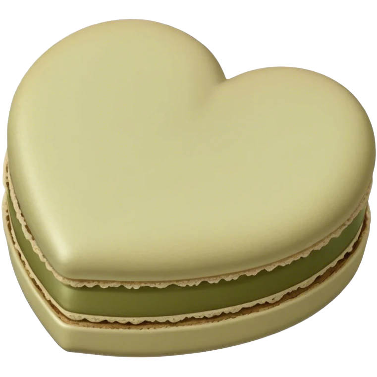 Heart shaped beige and olive color macaroon emoji
