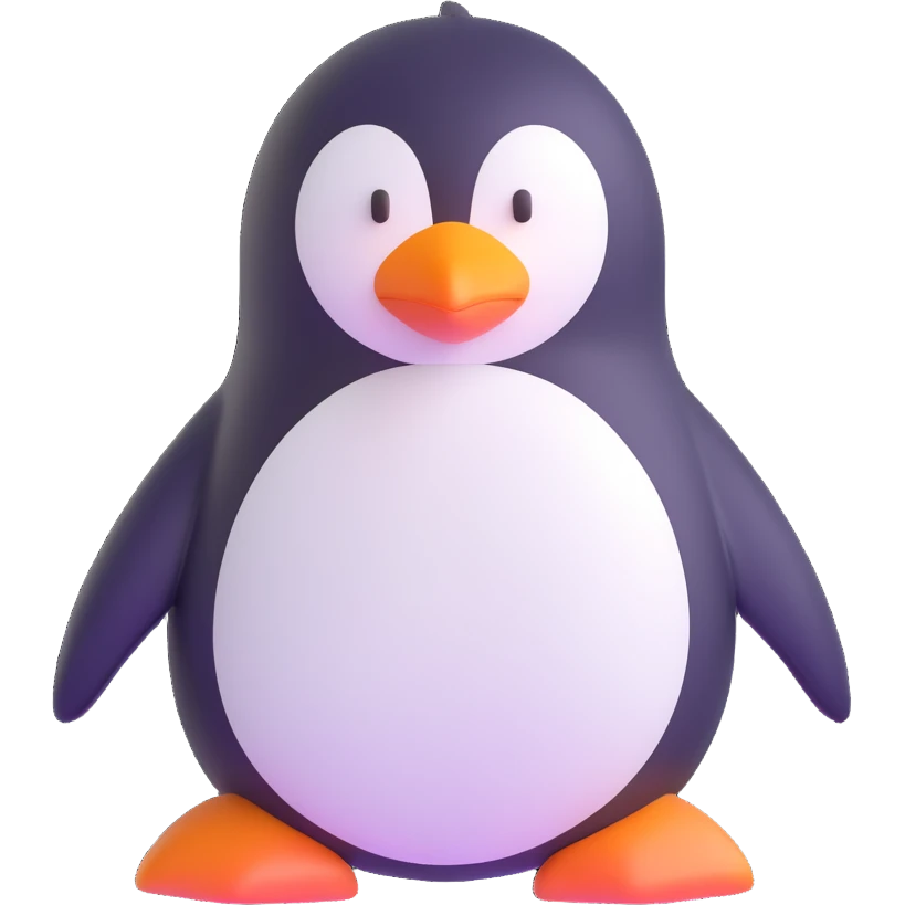 smooth and rounded penguin icon emoji