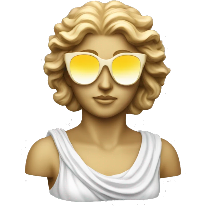 greek goddess sculpture sunglasses emoji