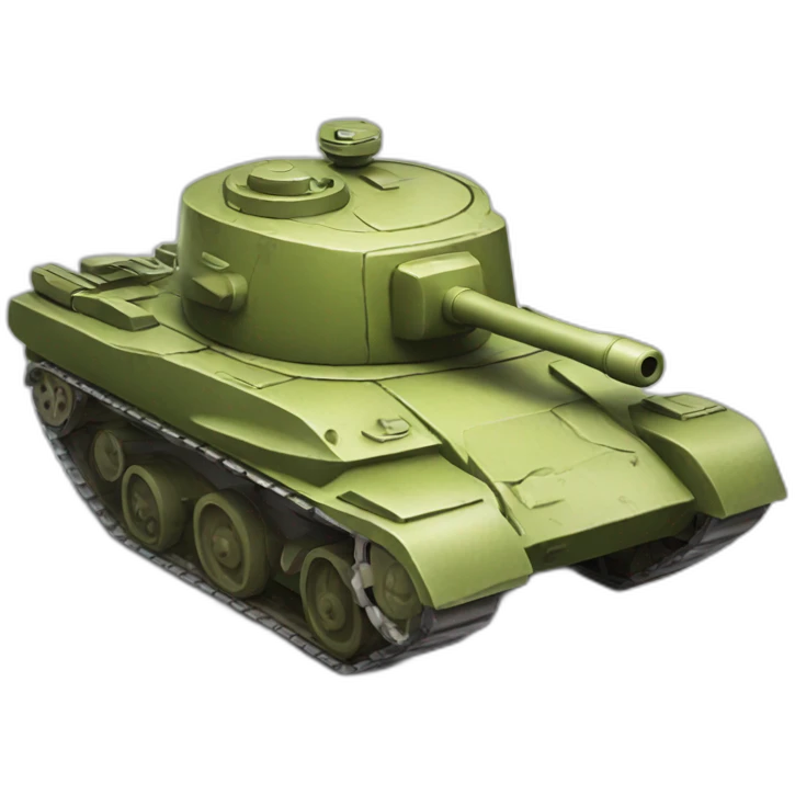 Happy tank with cartoon face emoji