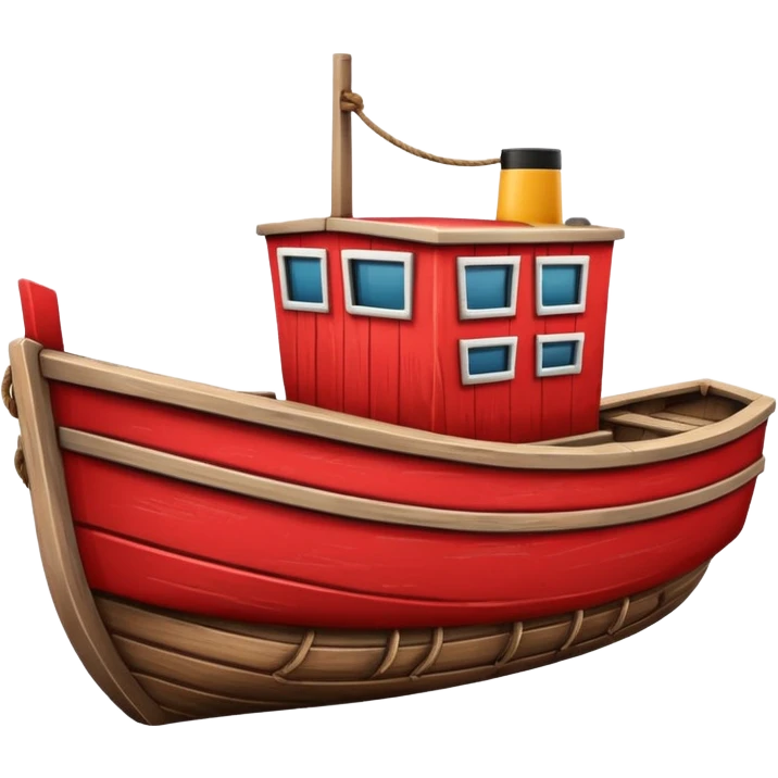 red boat in cartoon  emoji