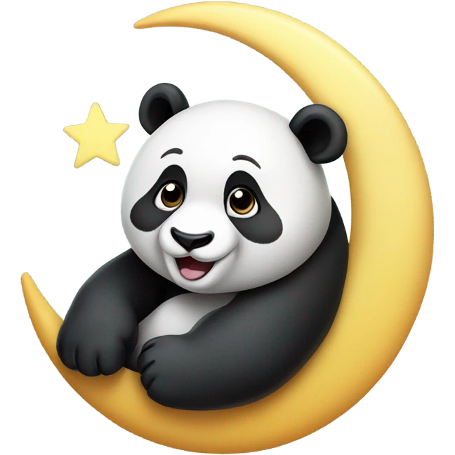 Panda on crescent moon emoji