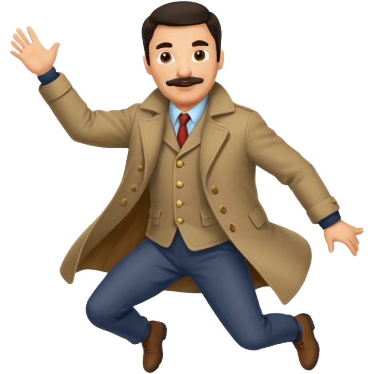 Middle age period Dark haired Man with mustache wearing a coat of mail and jumping emoji