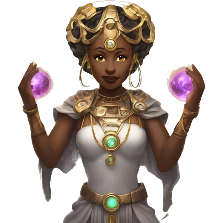 Technomancy Goddess is a mystical being who controls both magic and technology. She can cast spells on technological networks. Her powers blend the ancient art of magic with advanced cybernetics and technology. She can command machines emoji