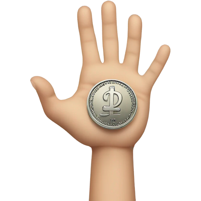Hand paying a peso coin emoji