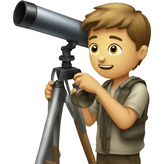 Boy looking thru a telescope emoji