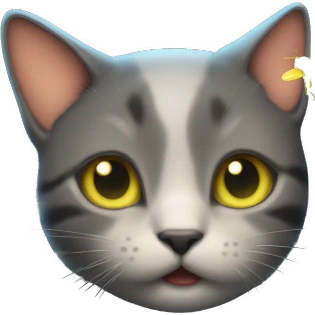 fireflies with cat face emoji