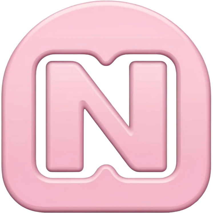 Netflix aesthetic isolated "N" logo in pastel pink emoji