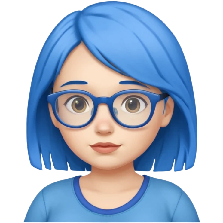 pregnant girl with blue hair and glasses  emoji
