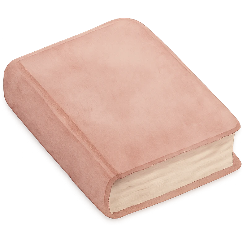 dusty-rose colored antique closed book, dreamy painterly watercolor style, visible brushstrokes emoji