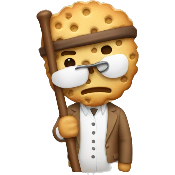 Professional biscuit with a cane  emoji