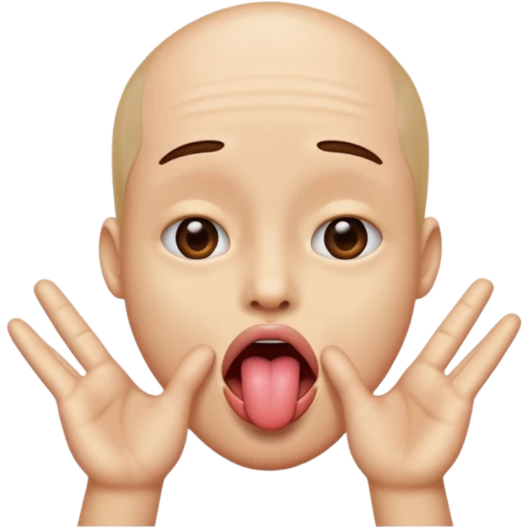 Tongue sticking out with hands emoji