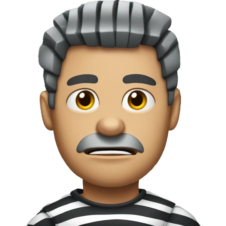 angry prisoner dressed in vertical striped prison clothes emoji
