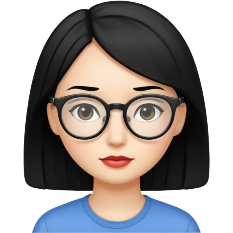 Niña con lentes pelo negro emoji