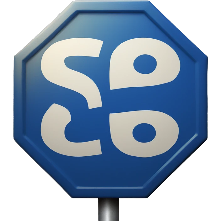 blue stop sign near emoji