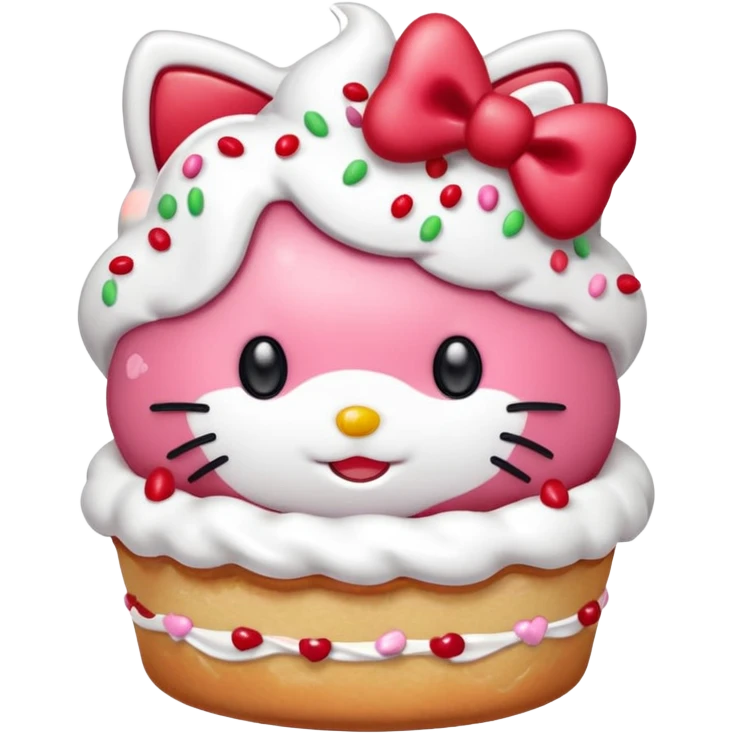 hello kitty strawberry shortcake pink full body emoji