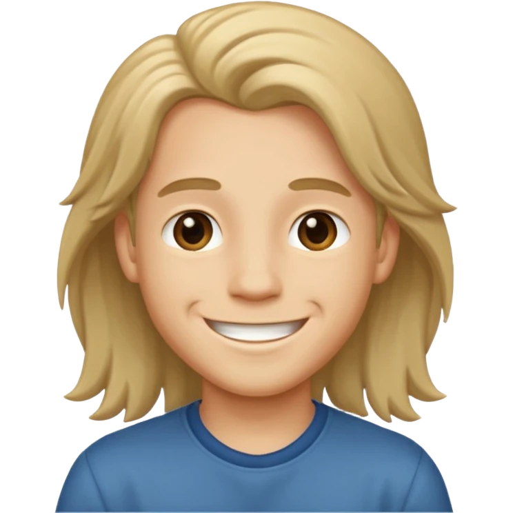 Niño con pelo largo emoji