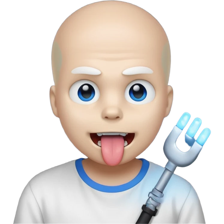 Sans from undertale with his blue eyes and his tongue out emoji