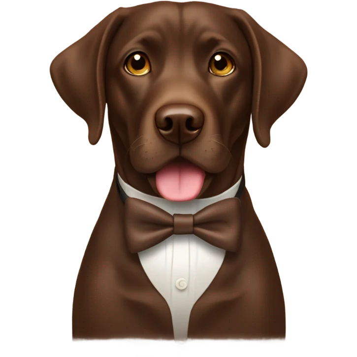 Brown chocolate lab with bow tie emoji