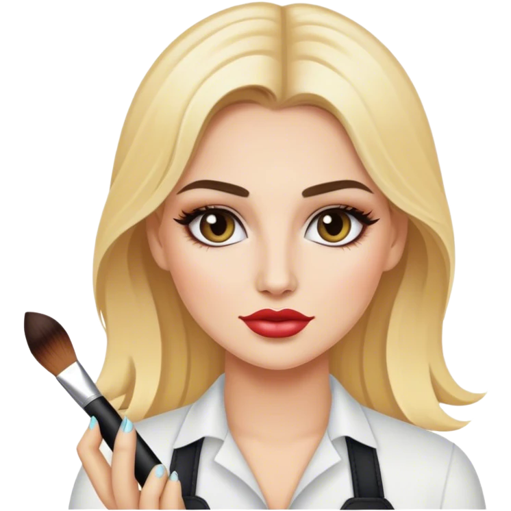 luxury blonde makeup artist portrait emoji