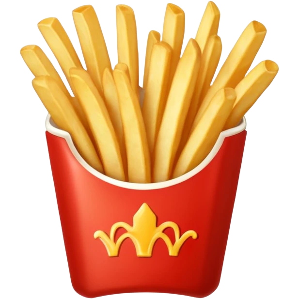 serving of french fries with mayo and ketchup emoji