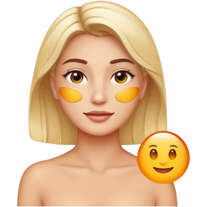 make an emoticon of a woman that has gel like under patches of skincare emoji