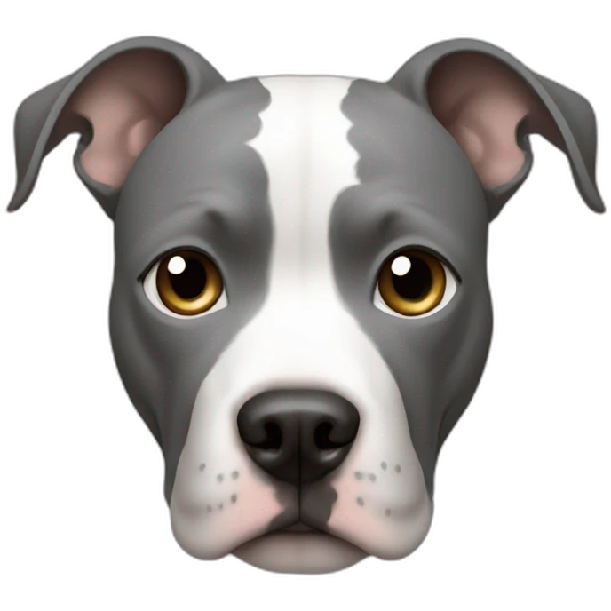 pitbull white with a gray circle around the right eye emoji
