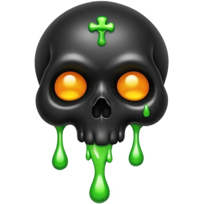 Black Clubs drippy slimey effect with skulls inside emoji