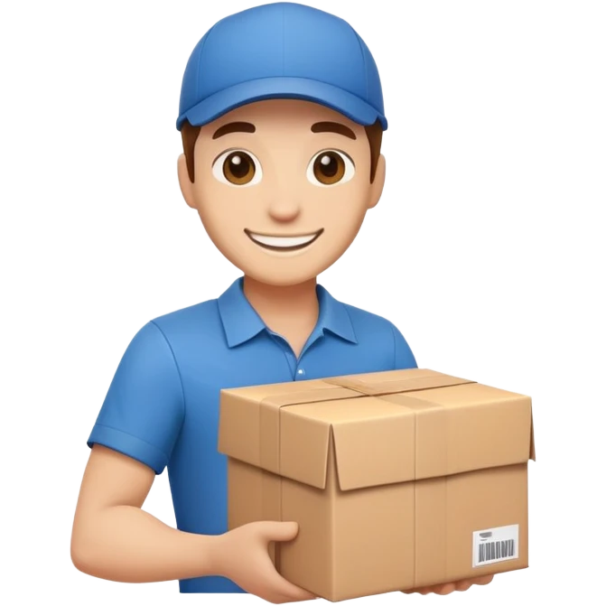 delivery courier with package emoji