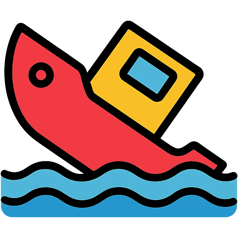 boat sinking in water emoji