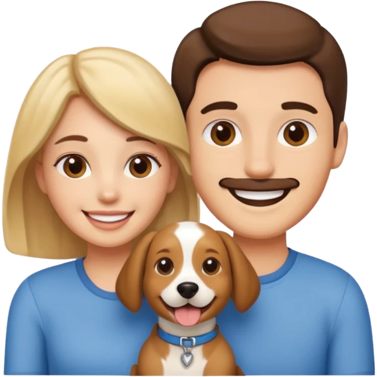 couple and their pet dog emoji