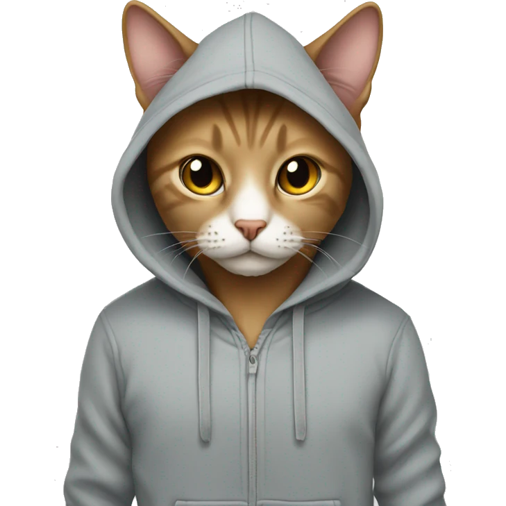 A cat wearing hoodie  emoji