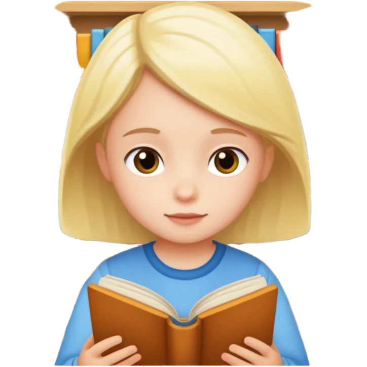 Child + picture book, Library Visitor. emoji