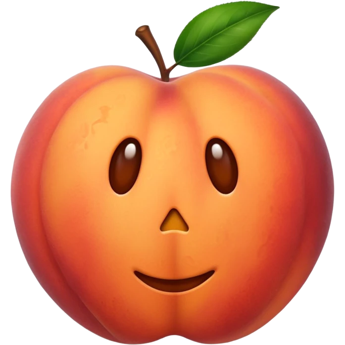 A peach with handmarks emoji
