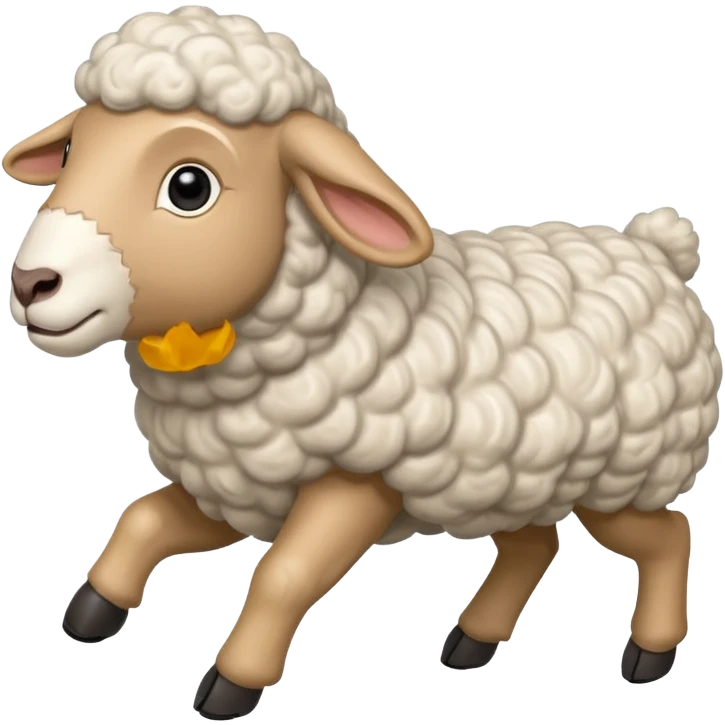 High resolution of A  running sheep emoji