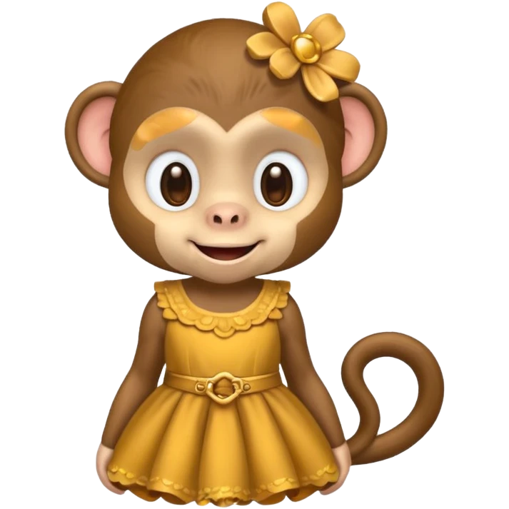 cute monkey in a dress emoji