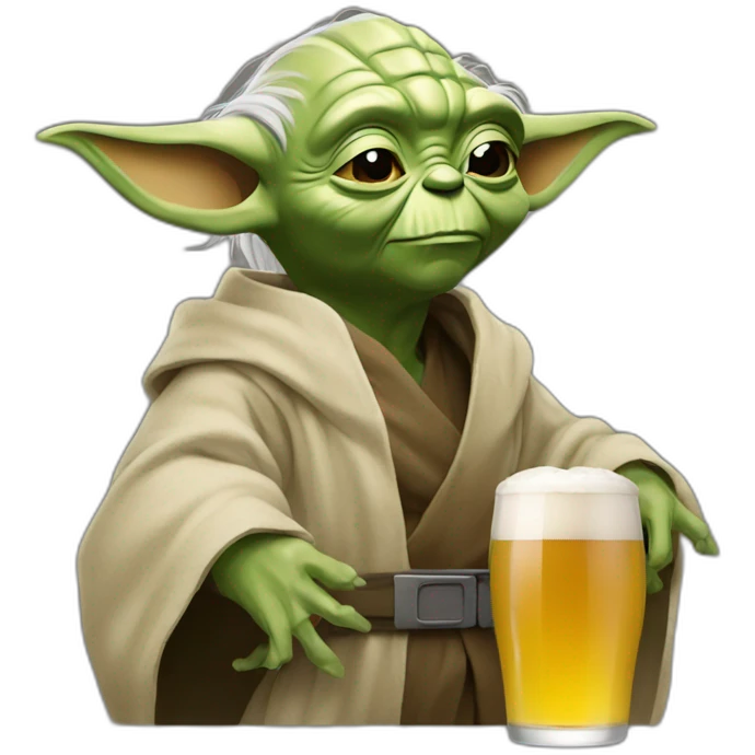 Yoda qui boit une bière emoji