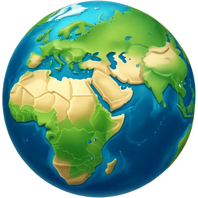 earth planet with continents and oceans emoji