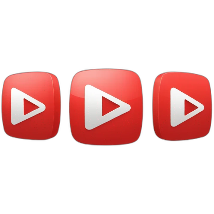 YouTube play buttons red emoji