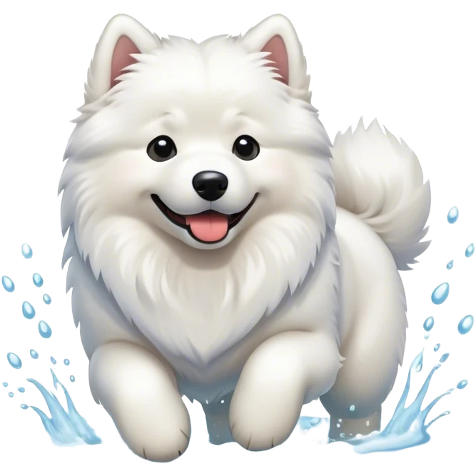 Samoyed playing in water emoji