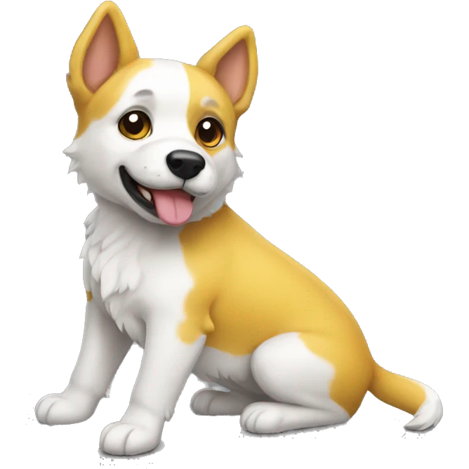 Perro amarillo y blanco emoji