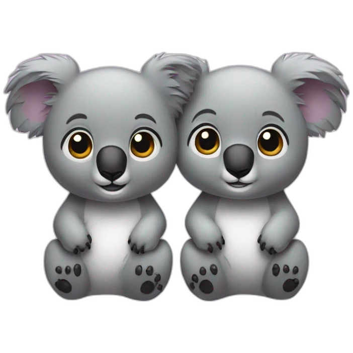 Two koalas united in an infinite loop emoji