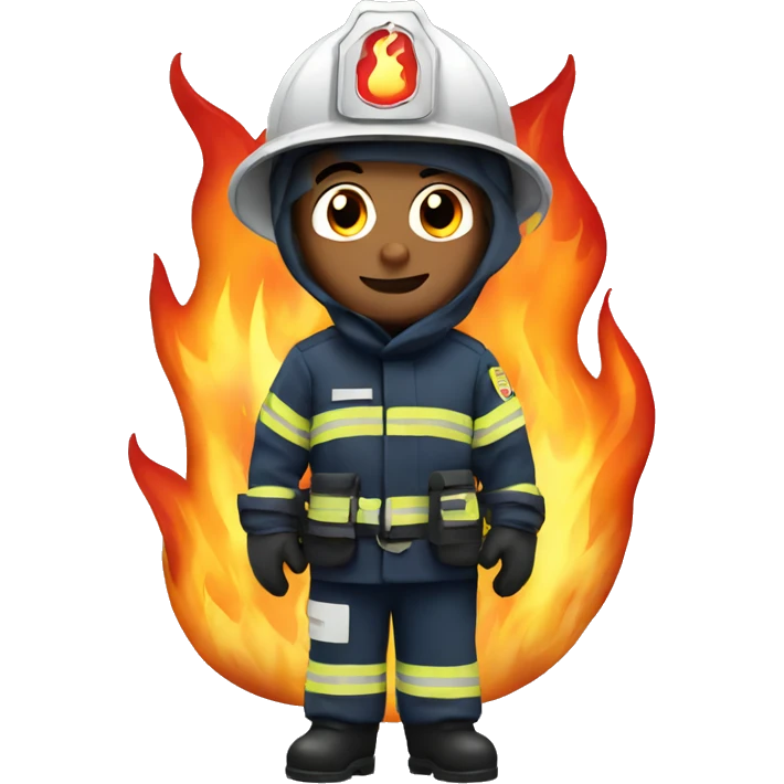Freezing fire fighter emoji