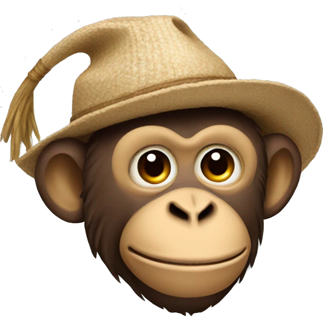 monkey with a cotton picker hat on emoji